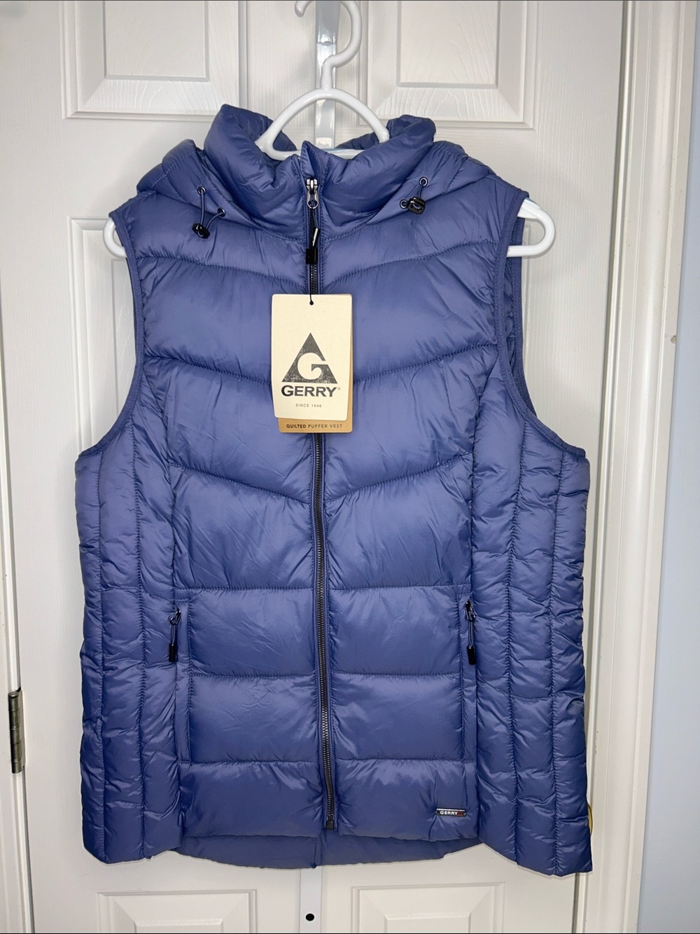 Gerry Weber Blue Quilted Hooded Puffer Vest